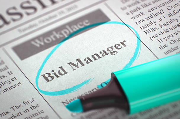 Now Hiring Bid Manager. 3D. - Photo, Image