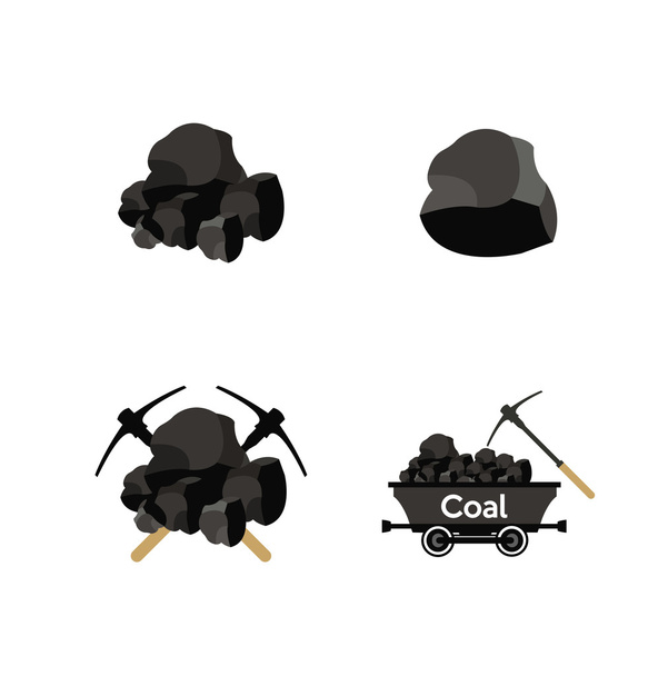 sada ikon odvětví těžby uhlí - Vektor, obrázek