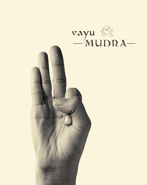Vayu mudra b-w - Photo, Image