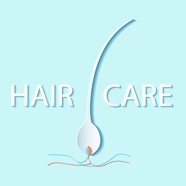Χαρτί cutout φροντίδα μαλλιών - Διάνυσμα, εικόνα