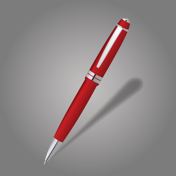 Red pen isolated on the dark grey white background. Vector illustration - Vektor, Bild