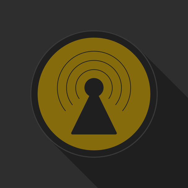 tmavě šedá a žlutá ikona - vysílač - Vektor, obrázek