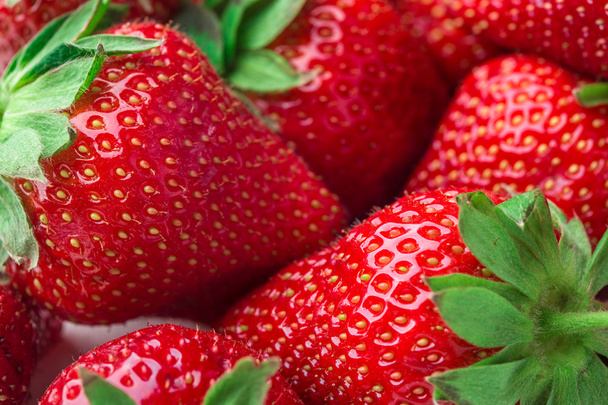 Fresh strawberry background. Ripe  in close-up. - Fotoğraf, Görsel