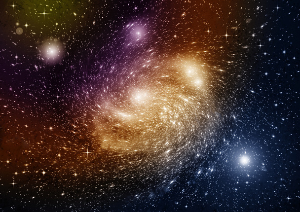 Stars, dust and gas nebula in a far galaxy - Foto, Bild