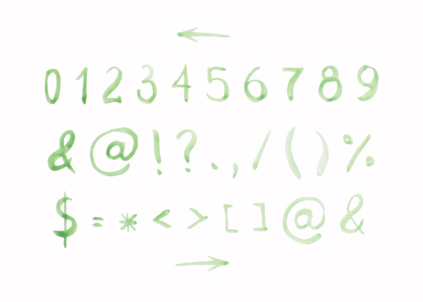 緑水彩アルファベット パート番号とマーク 2 - ベクター画像