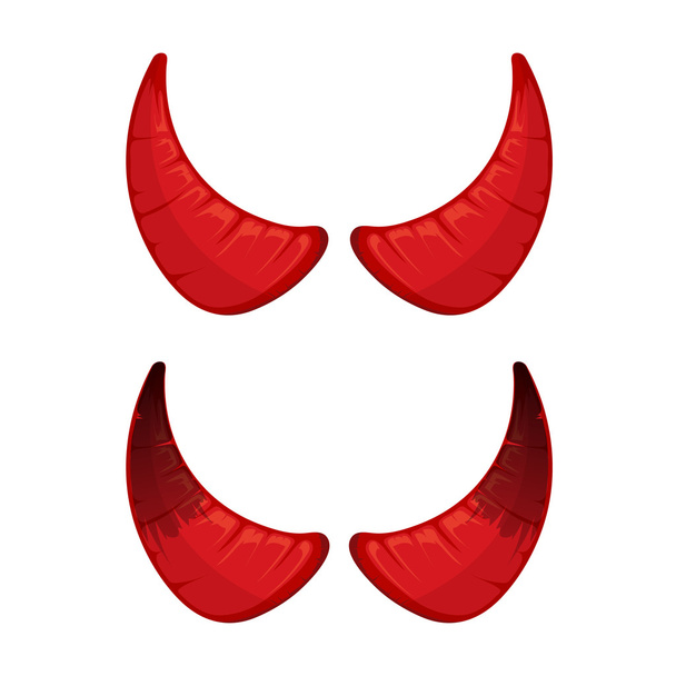 vector ilustración de cuernos rojos del diablo
 - Vector, imagen