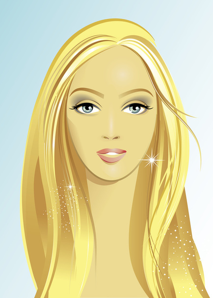 Beautiful Woman Face - Vetor, Imagem