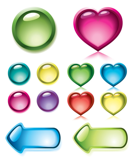 Set of glossy buttons - Vector, imagen