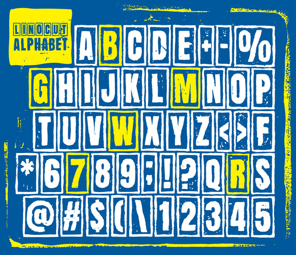 Gravierte Alphabet-Set-Illustration. - Vektor, Bild