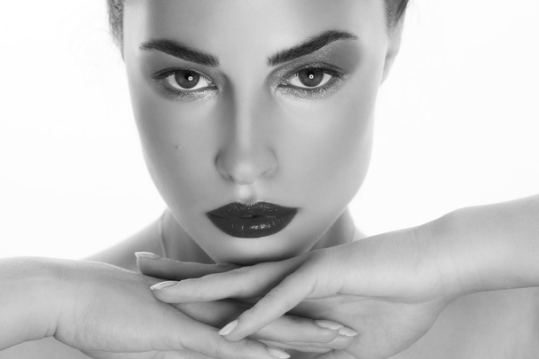 siyah beyaz güzellik portresi - Fotoğraf, Görsel