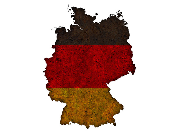 Χάρτης Γερμανίας στο Σκουριασμένο μέταλλο - Φωτογραφία, εικόνα