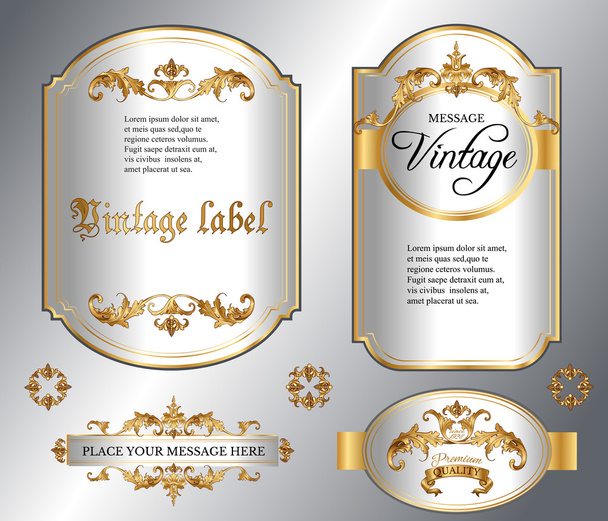 Gold framed labels - Vector, Imagen