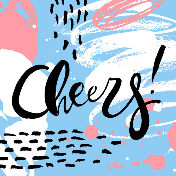 Cheers! card  lettering - Vektör, Görsel
