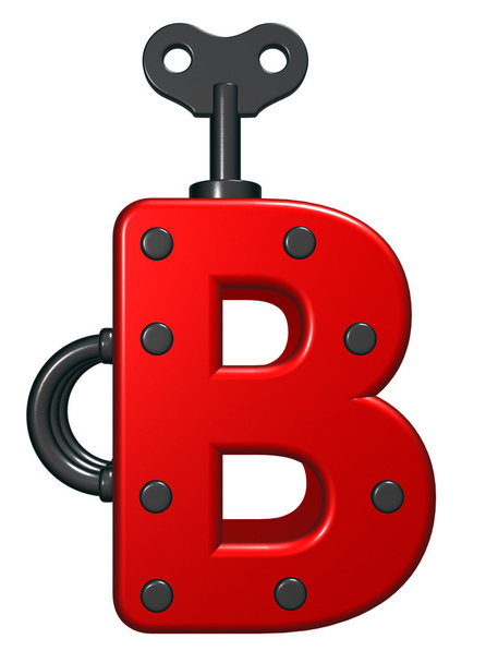 uppercase letter b with decorative pieces - 3d rendering - Foto, immagini