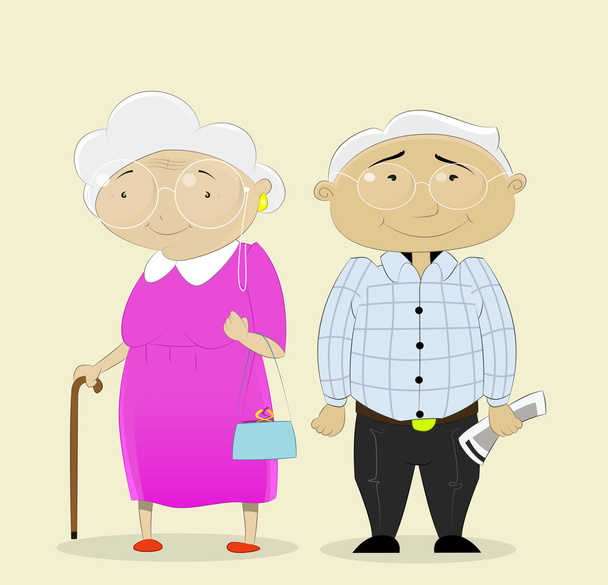 Ρομαντικό ζευγάρι παππούδων - Διάνυσμα, εικόνα