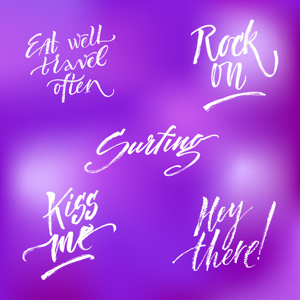 Small summer handdrawn lettering set - ベクター画像