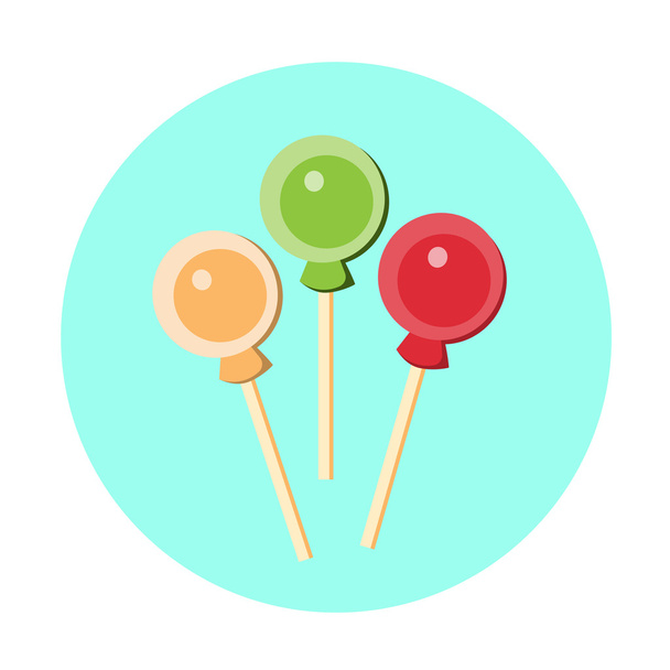 Sweet Candies Lollipop Halloween Holiday Icon - Vektor, kép