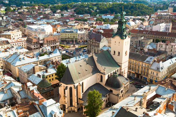 Top view of the Cathedral in Lviv, Ukraine. - Фото, зображення