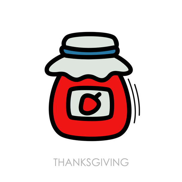 Jam jar icon. Harvest. Thanksgiving vector - Vector, Image