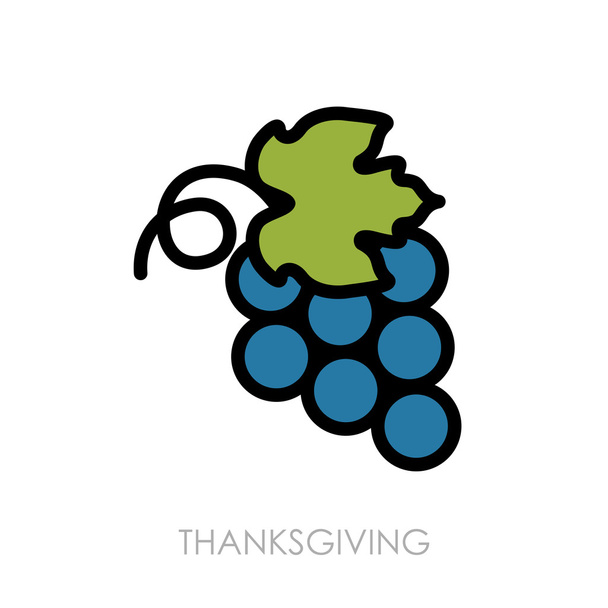 Icono de racimo de uvas. Cosecha. vector de acción de gracias
 - Vector, Imagen