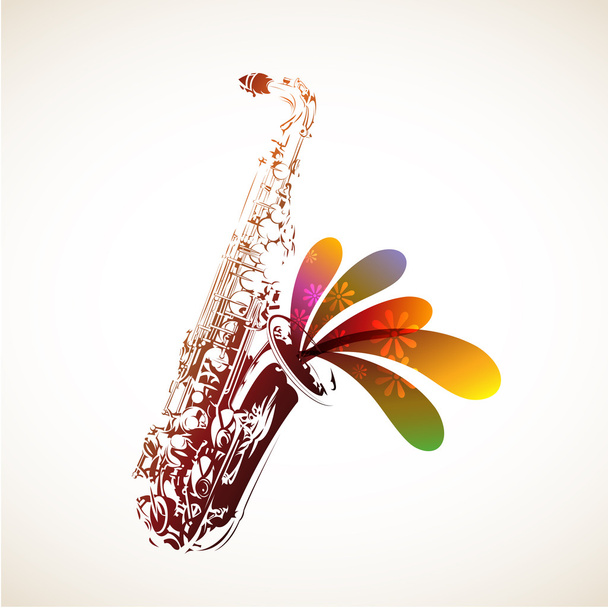 Colorful Sax - Vector, Image