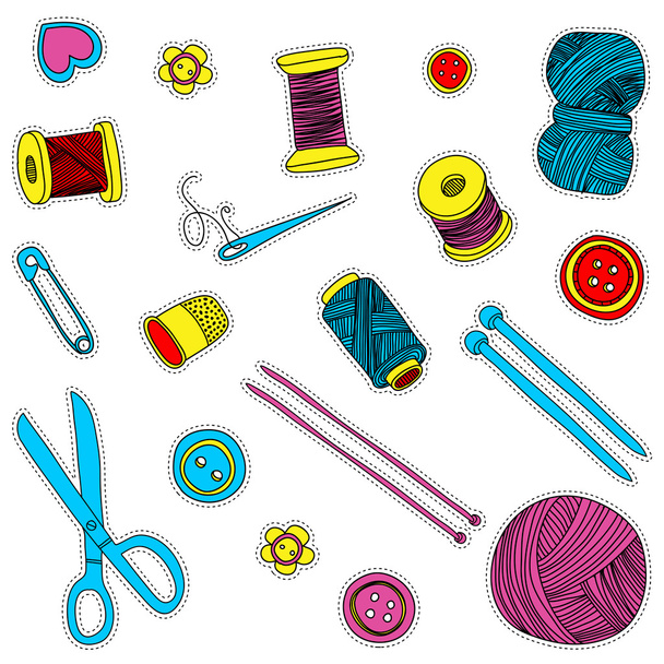 Mode patch badges naaldwerk handgemaakte naaien - Vector, afbeelding