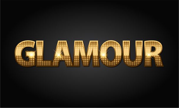 Palabra vectorial de lujo glamour dorado en fondo negro
 - Vector, Imagen