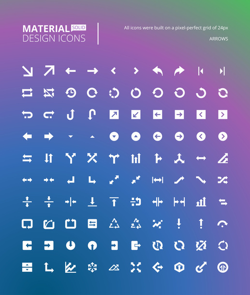 Ícones de design de material sólido perfeito Pixel
 - Vetor, Imagem