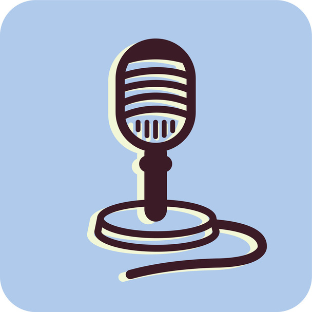 Illustration of a microphone on a blue background - Photo, Image