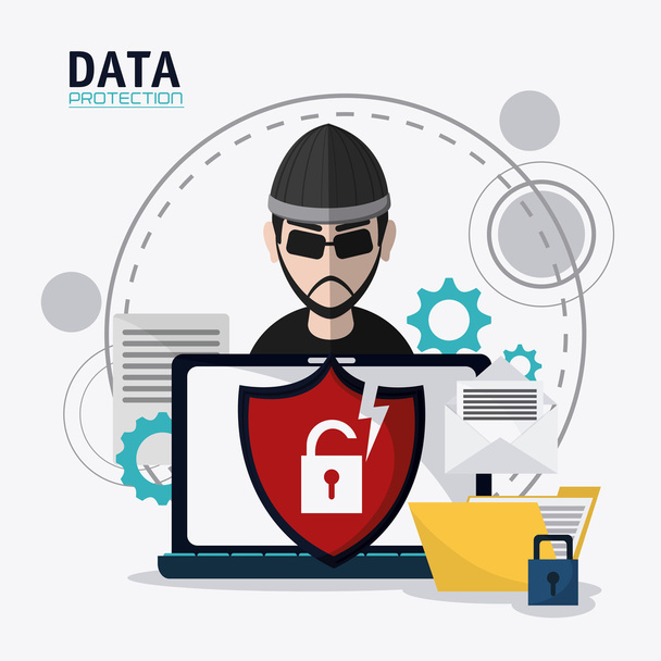 Veri koruma ve Siber güvenlik sistemi - Vektör, Görsel