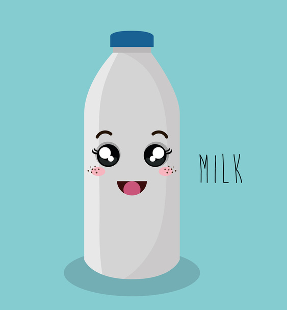 izole karikatür şişe süt tasarımı - Vektör, Görsel