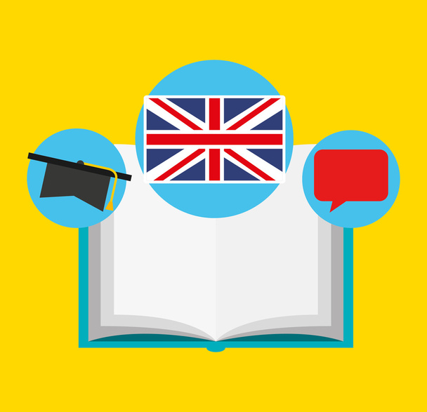 learn english education icons - Vector, Image