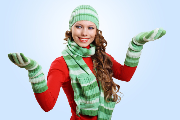 Young woman wearing warm sweater - Fotografie, Obrázek