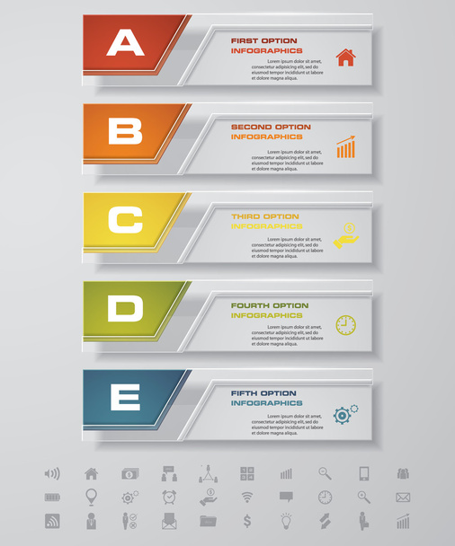 Design clean number banners template. with set of business icons. - Vector, afbeelding