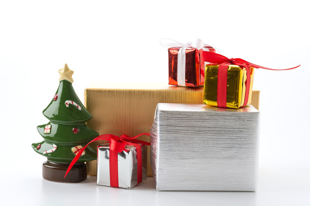 coffret cadeau avec arbre de Noël - Photo, image