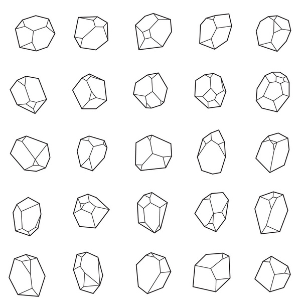 Set van kristallen, edelstenen - Vector, afbeelding