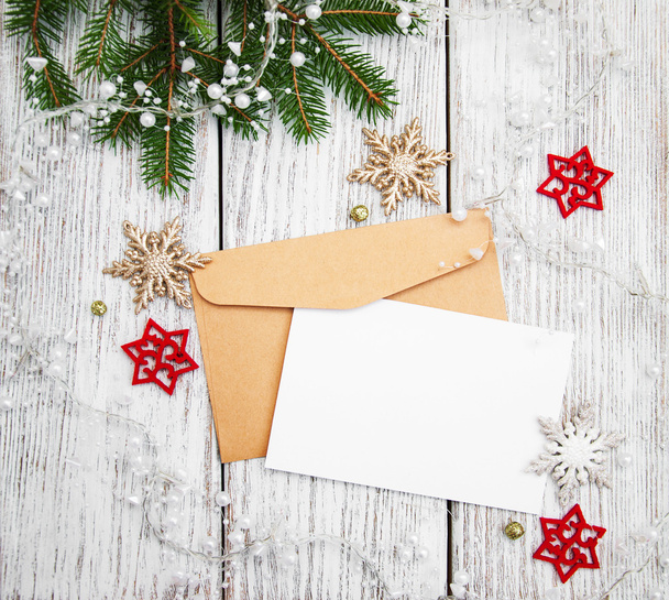 Envelope with christmas decoration - Photo, Image