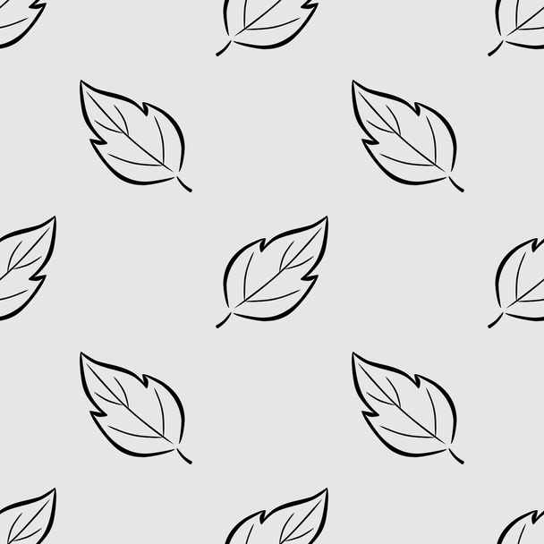 Бесшовный декоративный шаблон текстуры с листьями. Бесшовный стилизованный листовой узор
. - Вектор,изображение