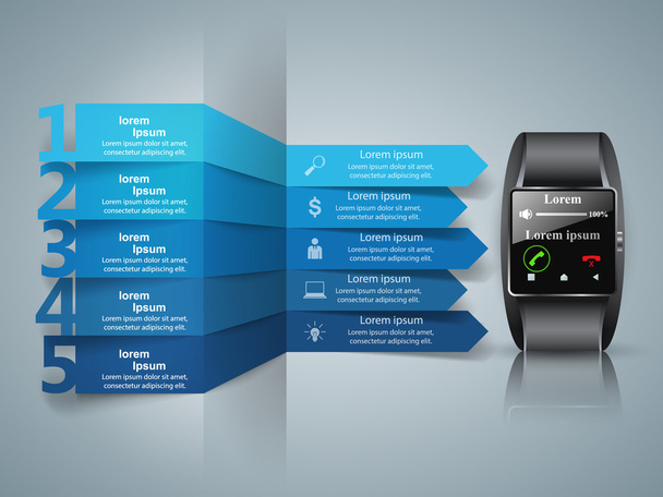 Smartwatch icon. Abstract infographic. - Vektor, Bild