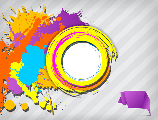 Grunge blank banner with multicolored splashes - Вектор,изображение