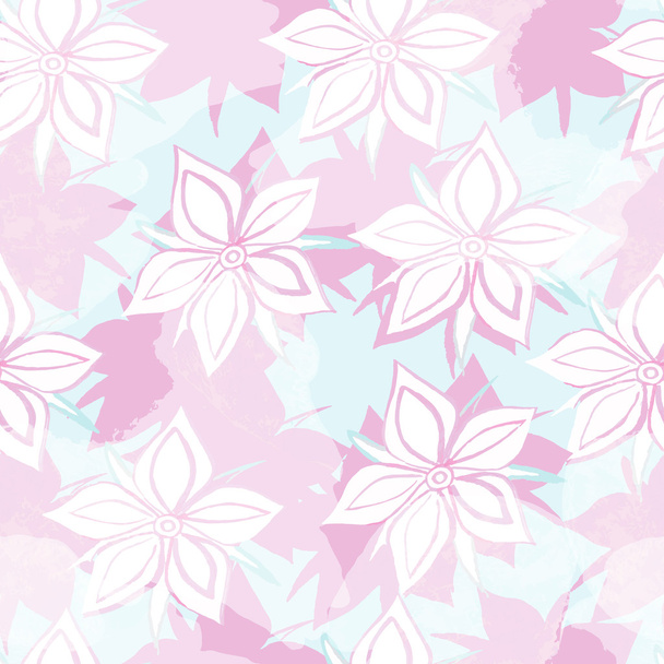 Seamless background with stylized floral and herbal motifs. - Vector, Image