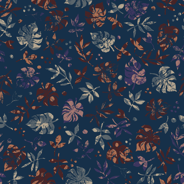 seamless graphical tropical foliage pattern with texture - Φωτογραφία, εικόνα