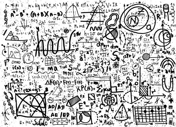 Fórmulas físicas y fenómenos. ilustración dibujada a mano. ¡Cielos!
 - Vector, imagen