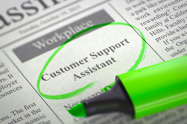 Customer Support Assistant Job Vacancy. 3D. - Photo, Image