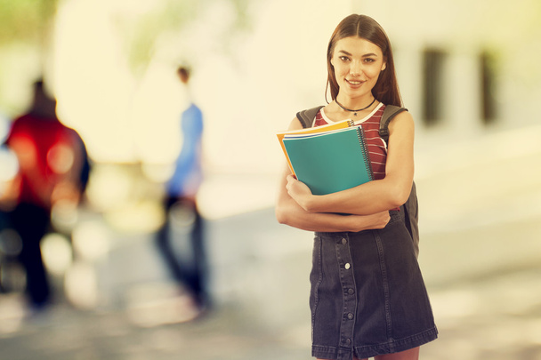 Young  student girl in campus - Photo, Image