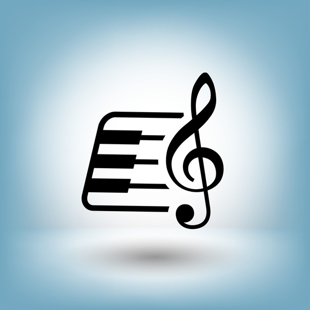 Pictograph of music key and keyboard - Vector, Imagen