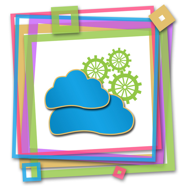 Cloud Computing Colorful Frame  - Foto, afbeelding