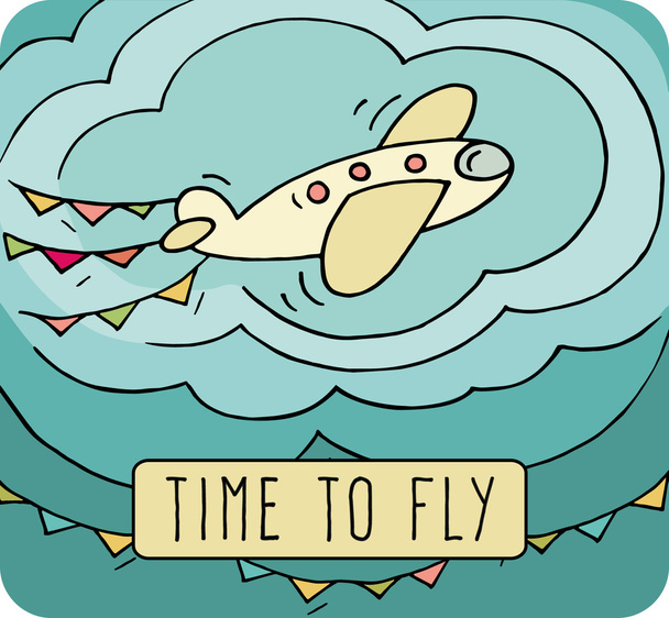 aircraft flying  in the sky.  - Vector, Imagen