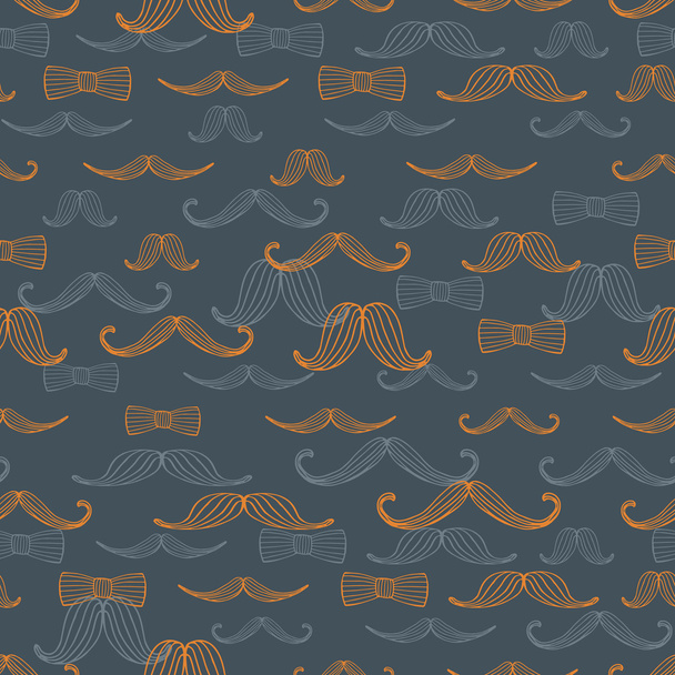 seamless retro pattern with mustache - Vector, Imagen