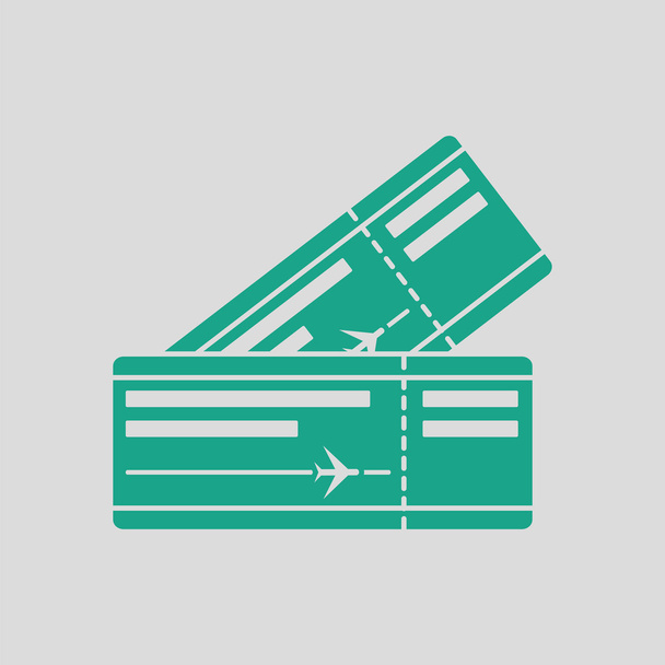 Two airplane tickets icon - Vector, Image